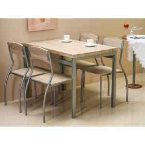 Zestaw do kuchni ASTRO stół + 4 krzesła dąb sonoma/aluminium ASTROD