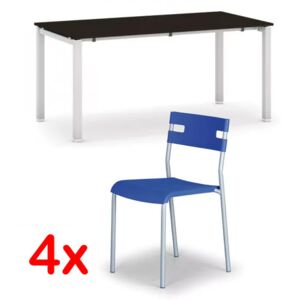 Stół konferencyjny AIR 1600 x 800 mm, wenge + 4x krzesło LINDY GRATIS