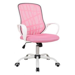 ❗️ Szybkie i bezpieczne zakupy, 2 lata gwarancji ❗️ Fotel obrotowy DEXTER biurowy różowy + biały Signal
