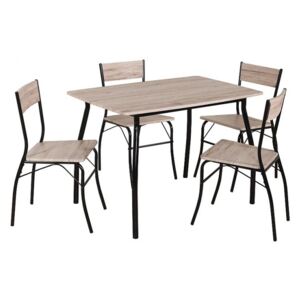 Zestaw MODUS stół + 4 krzesła dąb sonoma/czarny mat MODUSDC