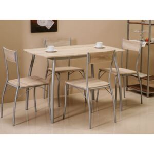 Zestaw MODUS stół + 4 krzesła dąb sonoma/aluminium MODUSD