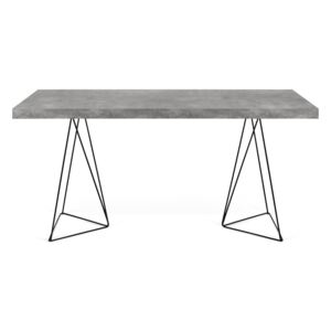 Stół w kolorze betonu z czarnymi nogami TemaHome Multi
