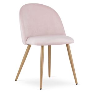 Różowe welurowe krzesło do jadalni ACTO 3408 / 4 sztuki
