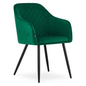 Krzesło tapicerowane ELGATO 3498 zielony welur / 4 sztuki