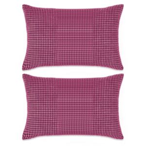 Zestaw 2 poduszek z weluru w kolorze różowym, 40 x 60 cm