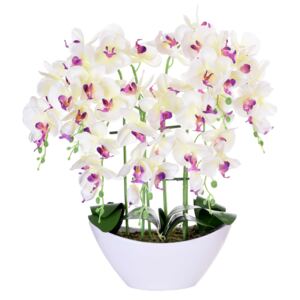 Storczyk sztuczny 56 kwiatów biały