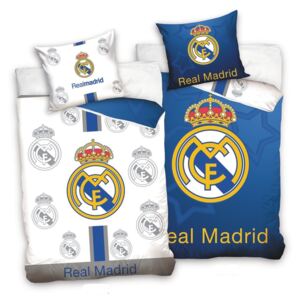 Pościel bawełniana Real Madrid Blue and White, 140 x 200 cm, 70 x 90 cm