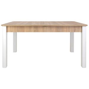 SELSEY Stół rozkładany Eagor 125-165x80 cm zaokrąglonymi rogami dąb sonoma - biały