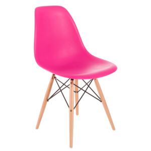 Krzesło P016W PP dark pink, drewniane nogi - D2 Design - Zapytaj o rabat !