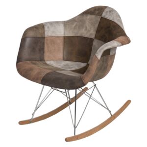 Krzesło P018 RAR patchwork beżowo brąz. - D2 Design - Zapytaj o rabat !