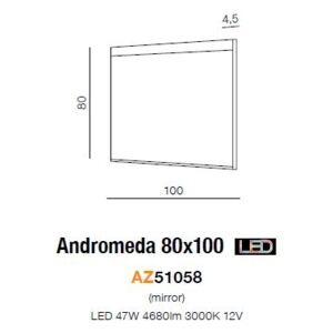Lustro Andromeda 100x80 AZ51058 - AZzardo