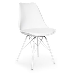 Białe krzesło z białą konstrukcją z metalu loomi.design Eco