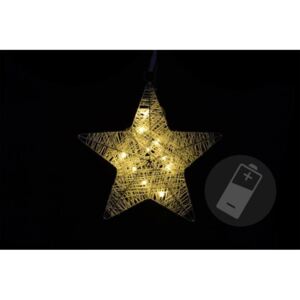 Świąteczna dekoracja - gwiazda, 25 cm, 10 diod LED