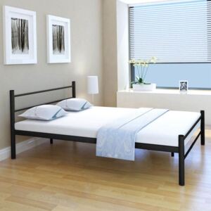 Rama łóżka 140 x 200 cm, metalowa, czarna