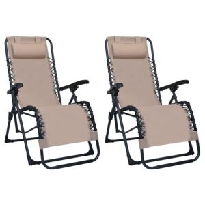 Składane krzesła tarasowe, 2 szt., taupe, tworzywo textilene
