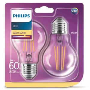 Philips Żarówki LED Classic, 2 szt., 7 W, 806 lumenów