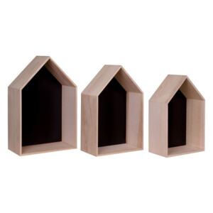Zestaw 3 brązowych półek drewnianych House Nordic Verona