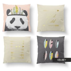 Zestaw poduszek dekoracyjnych Boho Panda
