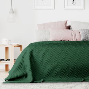 Dwustronna narzuta pikowana na łóżko Butelkowa zieleń HAKI 170x210 cm