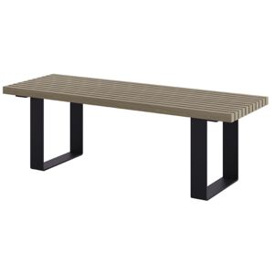 Antracytowa ławka ogrodowa bez oparcia 150cm - Erika 2X