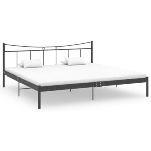 Rama łóżka, czarna, metal i sklejka, 200 x 200 cm