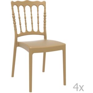 Zestaw 4 beżowych krzeseł ogrodowych Resol Napoleon
