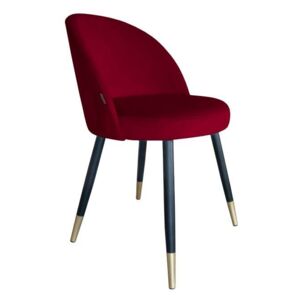 Czerwone tapicerowane krzesło CENTAUR materiał MG-31 ze złotą nóżką - Czerwony