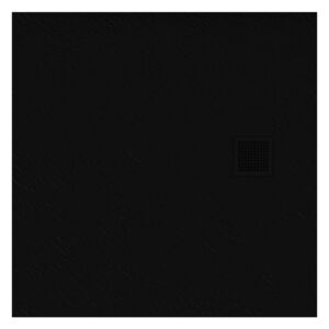 Brodzik MORI konglomeratowy kwadratowy 90x90x3 posadzkowy, czarny