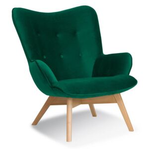 Fotel CHERUB zielony/ noga dąb/ KR19