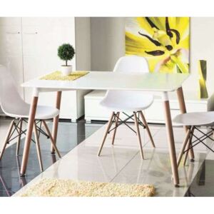Skandynawski stół z prostokątnym blatem białym Nolan