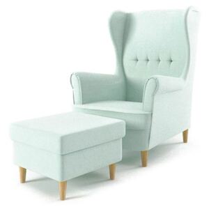 Fotel USZAK +podnóżek , Kolor - JASNY ZIELONY