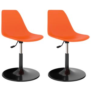 Obrotowe krzesła stołowe, 2 szt., pomarańczowe, PP