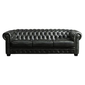 4-osobowa sofa BRENTON w stylu chesterfield ze 100% bawolej skóry – Kolor: zieleń cesarska