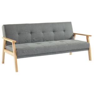 3-osobowa sofa rozkładana klik-klak z tkaniny LALY - Kolor szary
