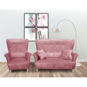 Zestaw pięknych stylizowanych mebli sofa Ludwik + 2 fotele