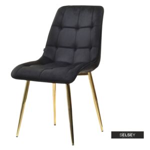 Krzesło Olsen czarno - złote tapicerowane