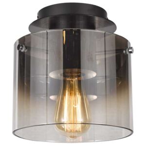 Plafon LAMPA sufitowa JAVIER MX17076-1A BK Italux loftowa OPRAWA szklana tuba przydymiona