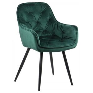 Krzesło tapicerowane do salonu, jadalni i restauracji CN-9220 - zielony