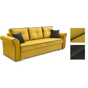 Kanapa rozkładana sofa z funkcją spania Pele (C49 - Musztardowy / Grafit | Kronos 11 / Kronos 34)