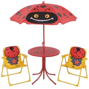 SELSEY Zestaw ogrodowy Biedronki stolik z dwoma krzesełkami i parasolem
