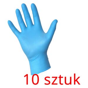 Rękawiczki nitrylowe niebieskie rozmiar M (10 szt w paczce)