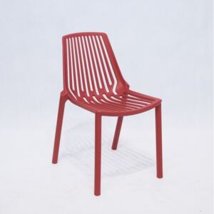Nowoczesne krzesło z tworzywa do ogrodu i na taras K 1024 - kolor czerwony