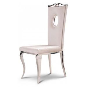 Krzesło glamour Luxury Milk - nowoczesne krzesło tapicerowane