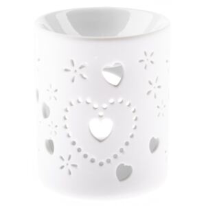 Porcelanowa lampa zapachowa Hearts, 8,5 x 10 cm