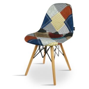 Nowoczesne designerskie krzesło tapicerowane EOS-V PATCHWORK