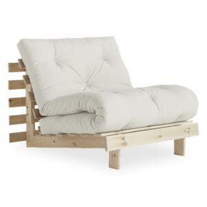 Fotel rozkładany z lnianym pokryciem Karup Design Roots Raw/Natural