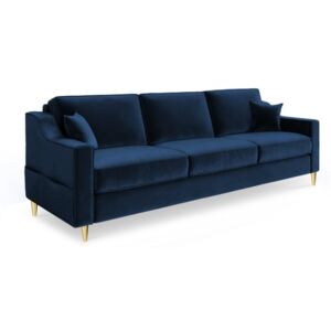 Ciemnoniebieska 3-osobowa sofa rozkładana Mazzini Sofas Marigold