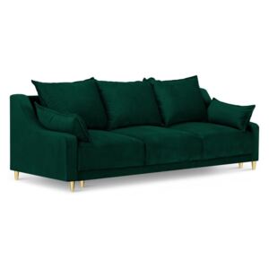 Zielona 3-osobowa sofa rozkładana z miejscem do przechowywania Mazzini Sofas Pansy