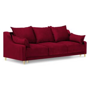 Czerwona 3-osobowa sofa rozkładana z miejscem do przechowywania Mazzini Sofas Pansy