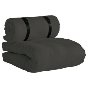 Ciemnoszary fotel rozkładany odpowiedni na zewnątrz Karup Design OUT™ Buckle Up Dark Grey